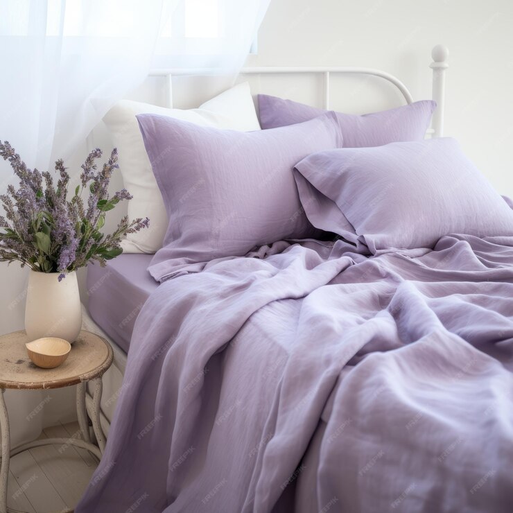 sprei tencel lilac