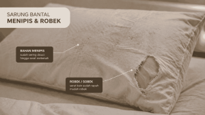 sarung bantal bahannya menipis