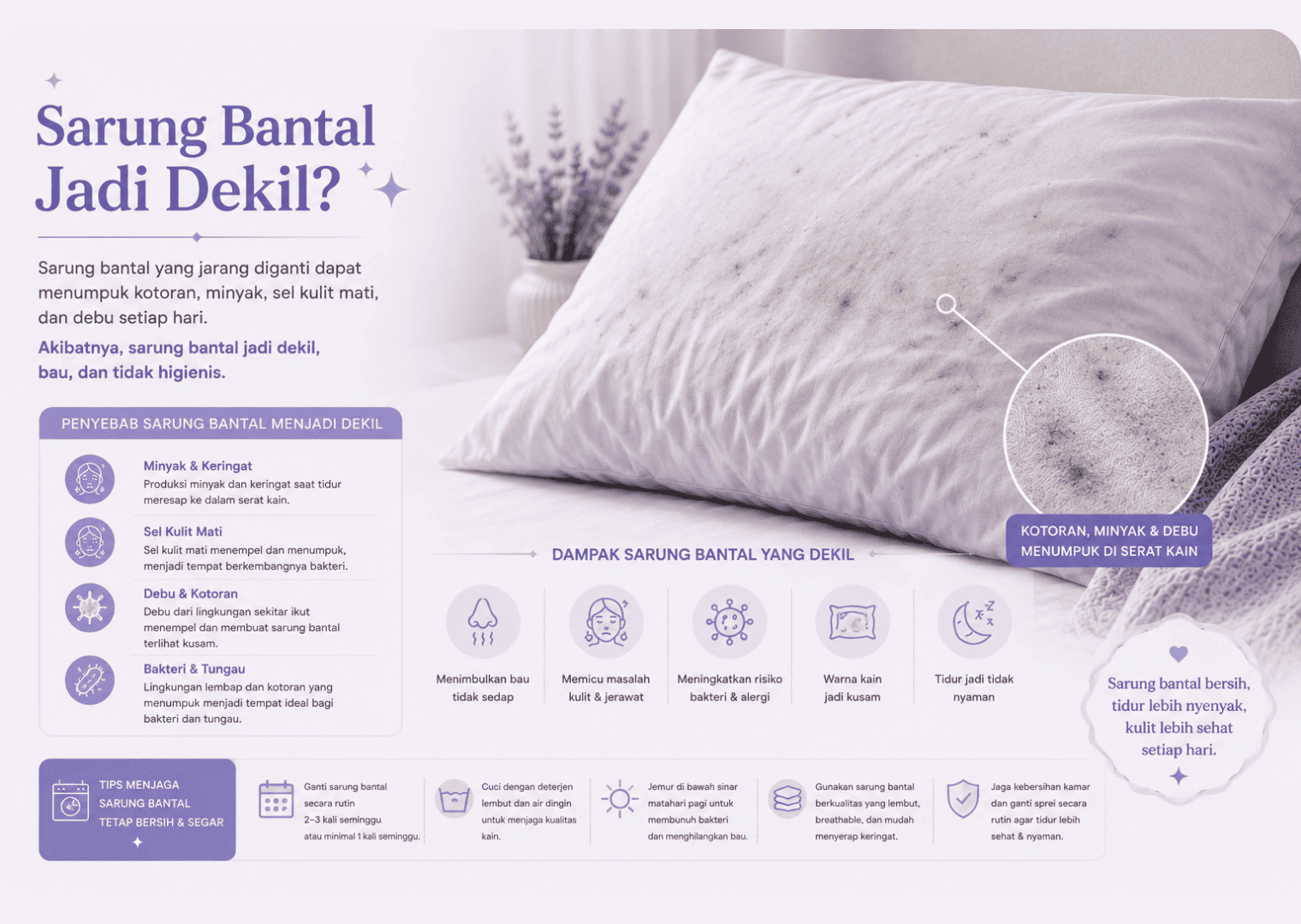 sarung bantal jadi dekil