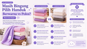 handuk berwarna vs polos
