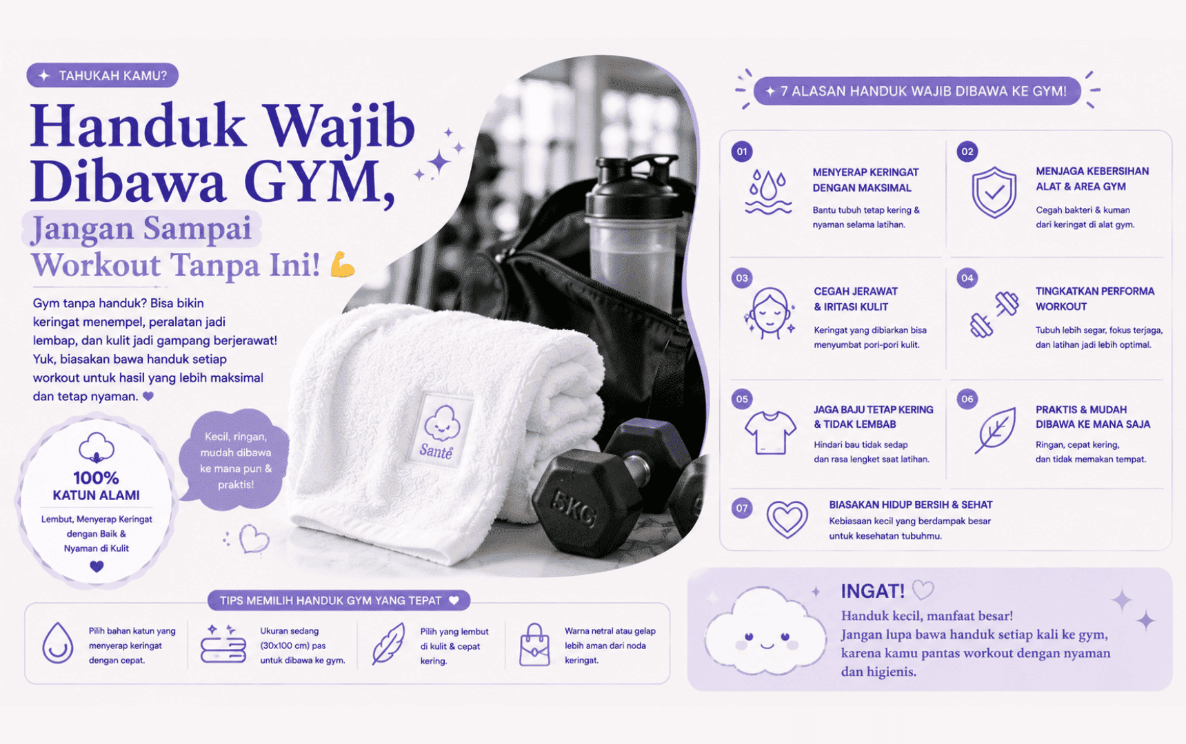 handuk wajib dibawa GYM