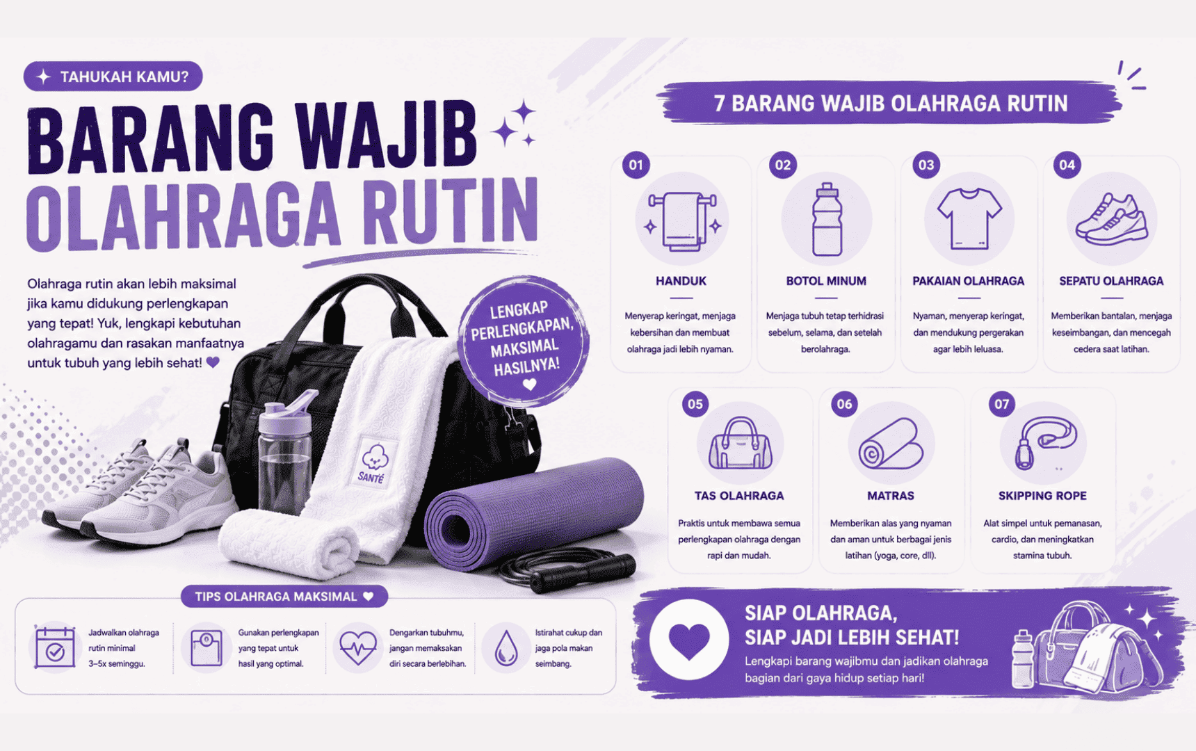 barang wajib olahraga rutin