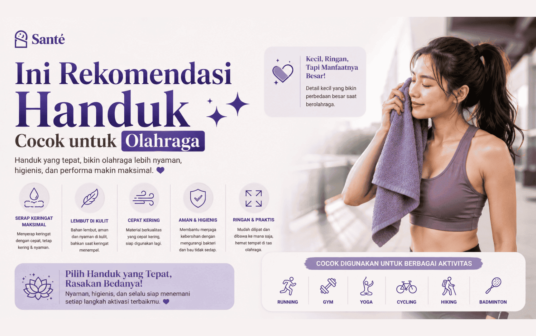 handuk cocok untuk olahraga