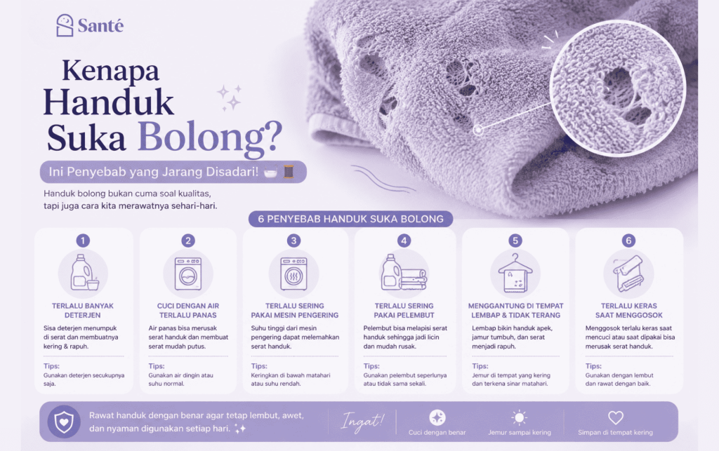 kenapa handuk suka bolong