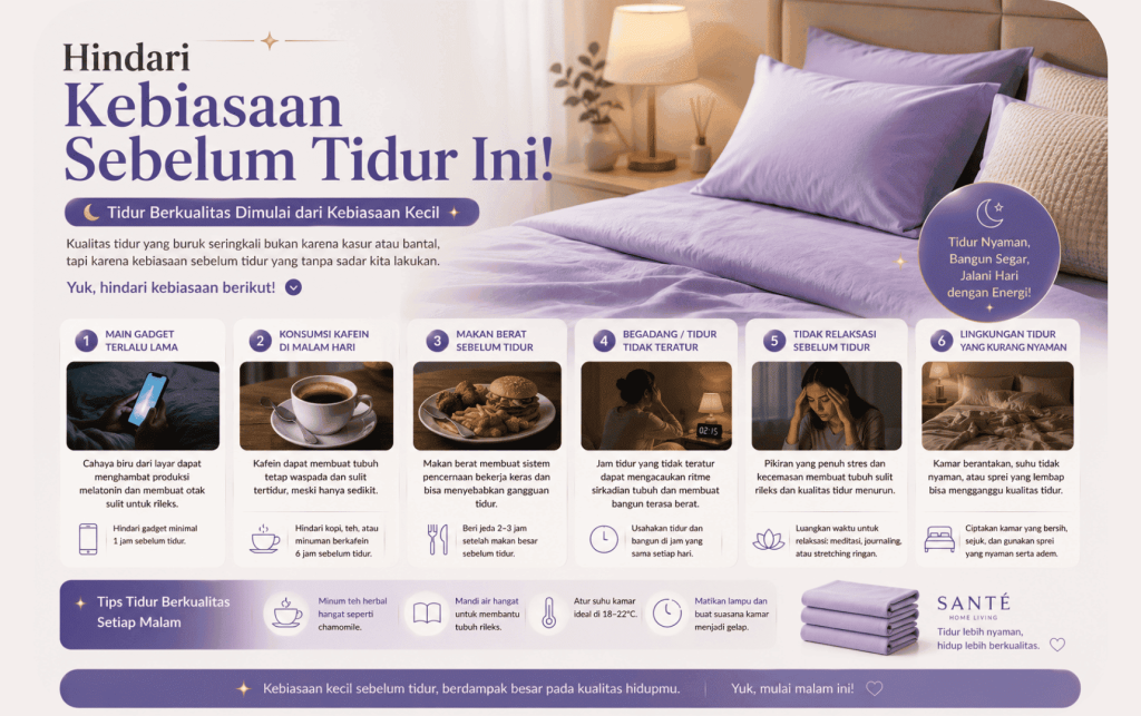 hindari kebiasaan sebelum tidur
