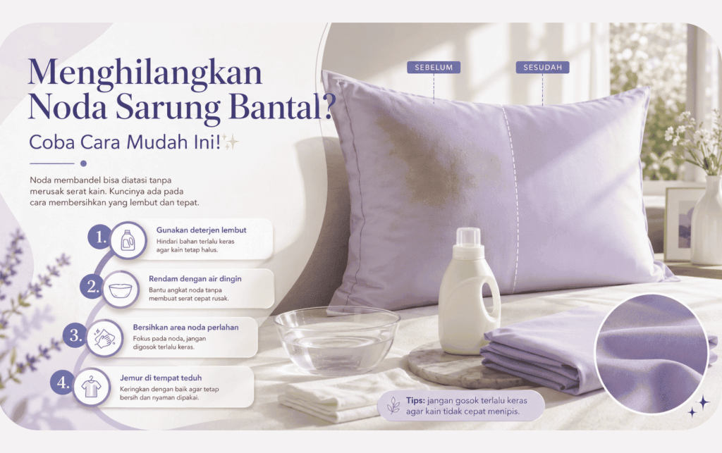Menghilangkan Noda Sarung Bantal? Coba Cara Mudah Ini!✨