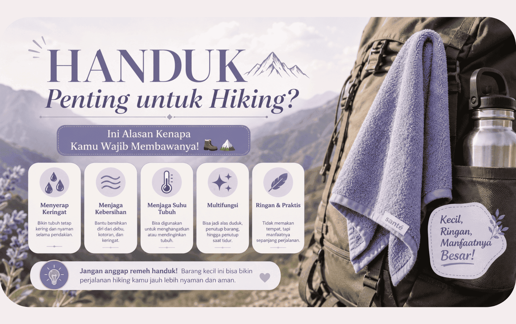 Handuk Penting untuk Hiking? Ini Alasan Kenapa Kamu Wajib Membawanya! 🥾🏔️
