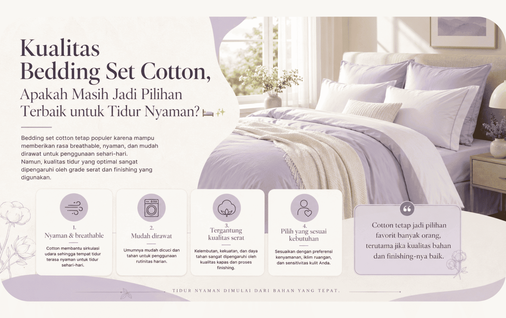 Kualitas Bedding Set Cotton, Apakah Masih Jadi Pilihan Terbaik untuk Tidur Nyaman?