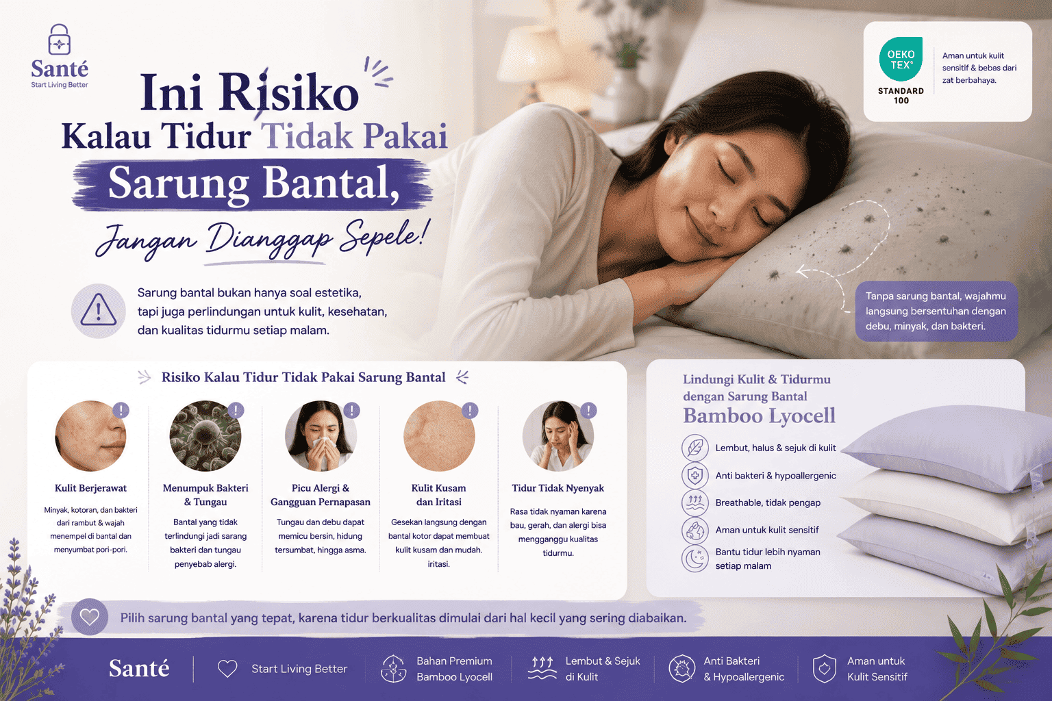 resiko tidak pakai sarung bantal