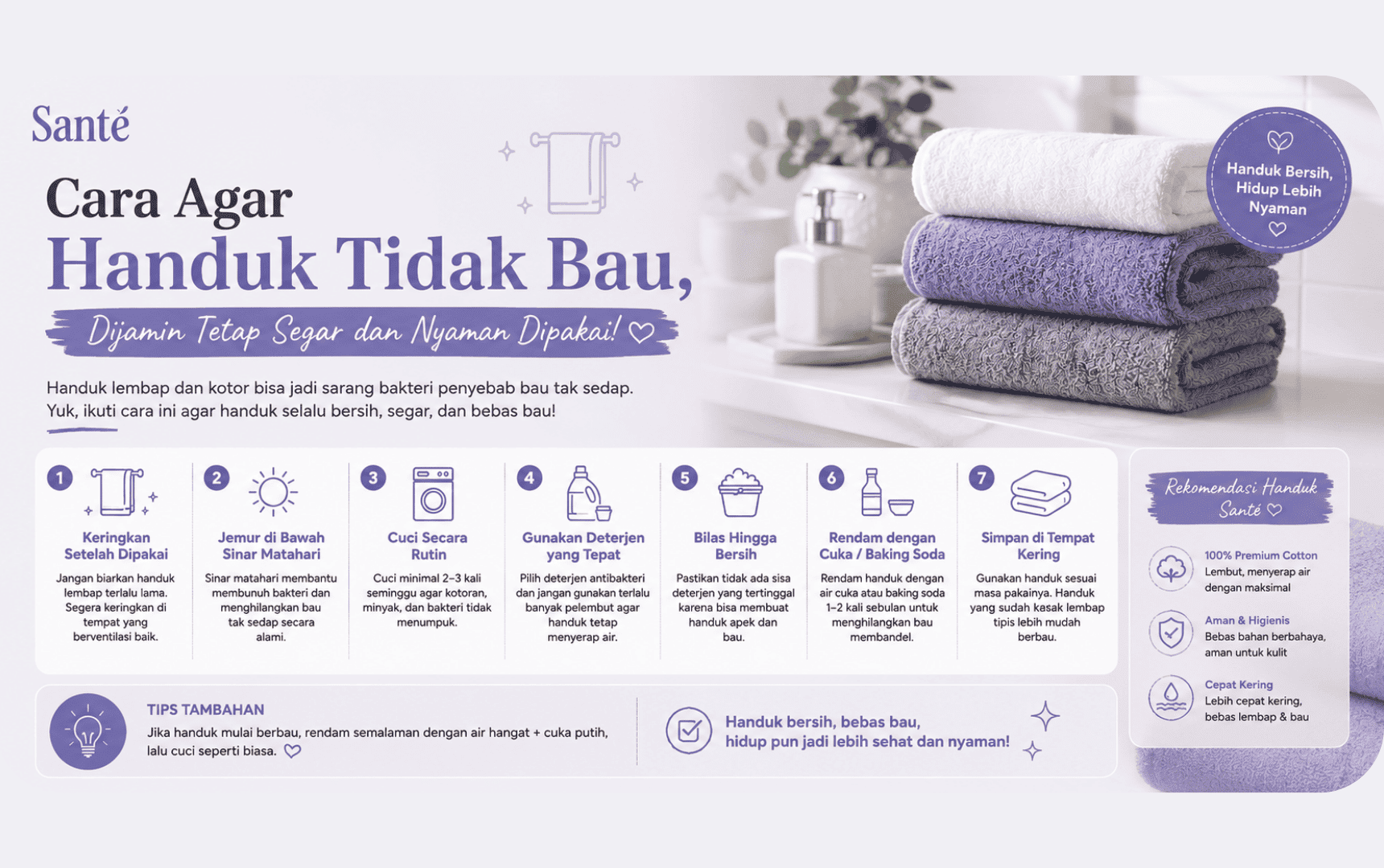 cara agar handuk tidak bau