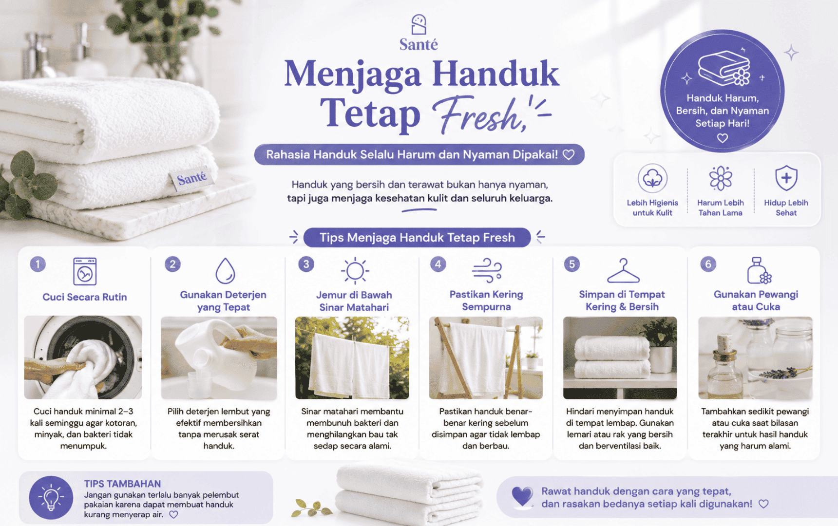 Menjaga Handuk Tetap Fresh, Rahasia Handuk Selalu Harum dan Nyaman Dipakai!