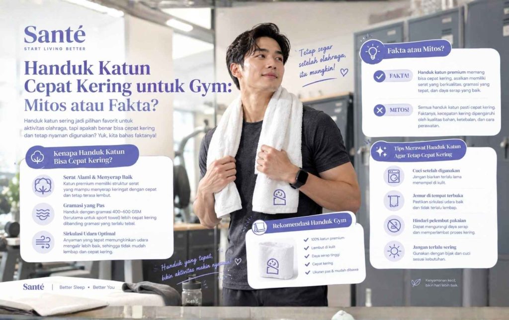 Handuk Katun Cepat Kering untuk Gym