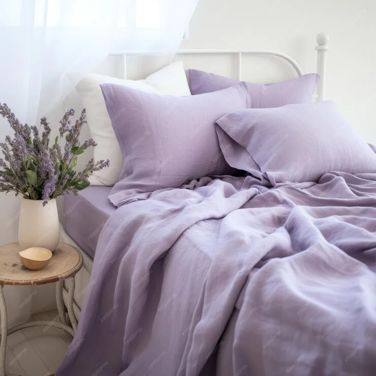 sprei tencel lilac
