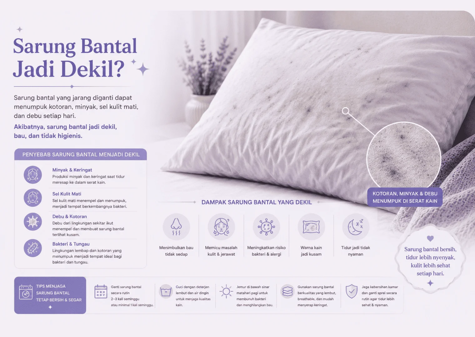 sarung bantal jadi dekil