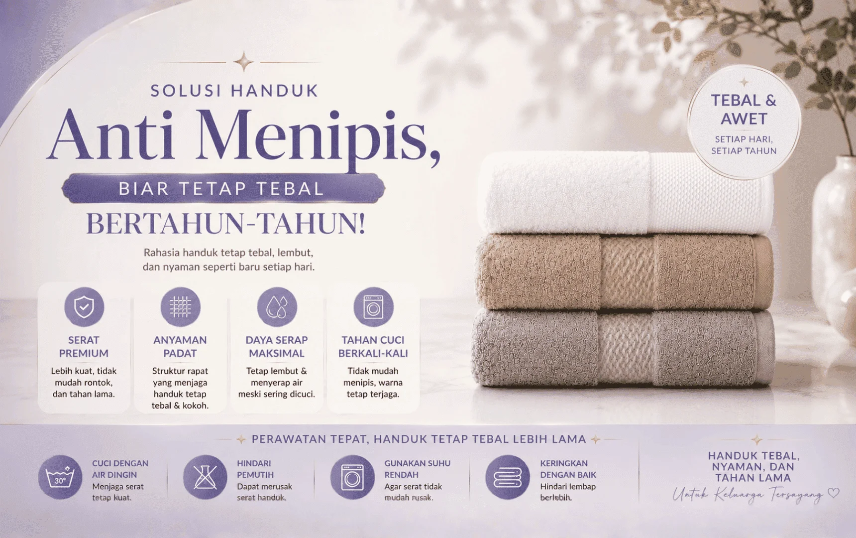 solusi handuk anti menipis