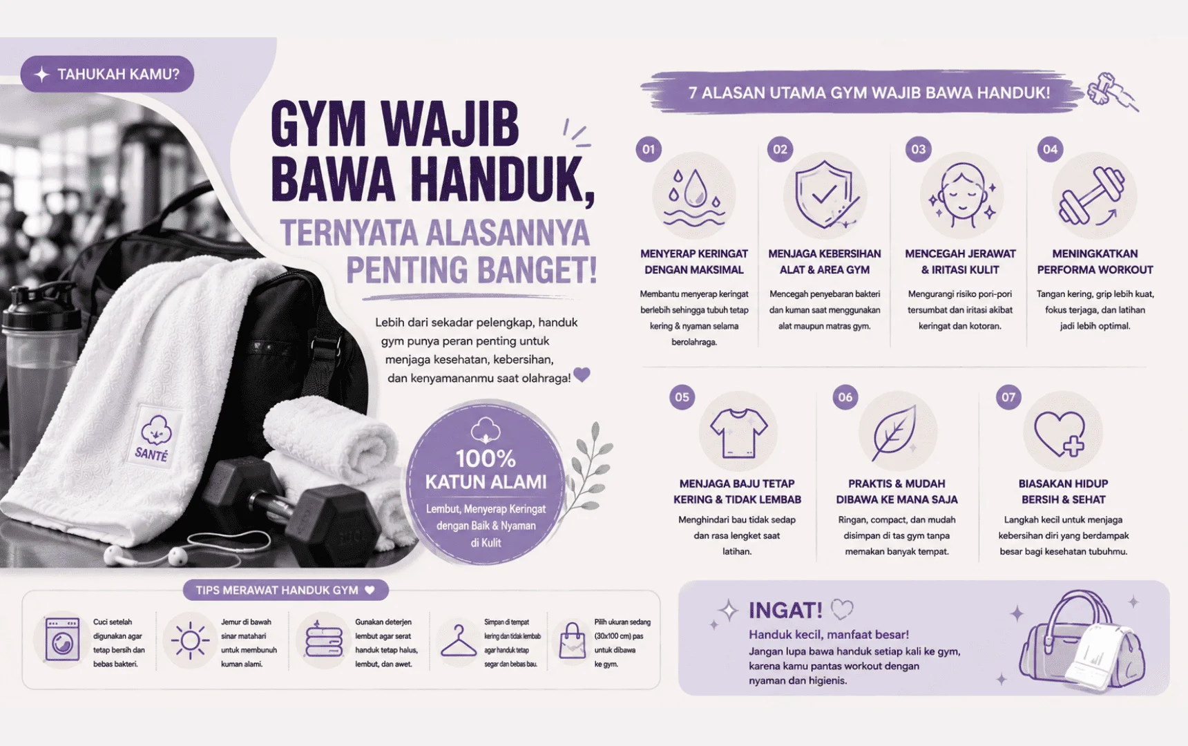 gym wajib bawa handuk