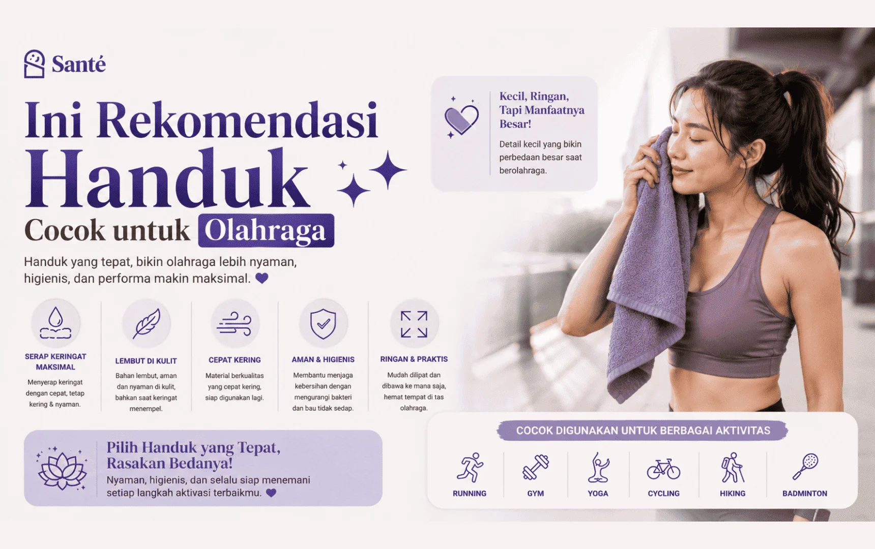handuk cocok untuk olahraga
