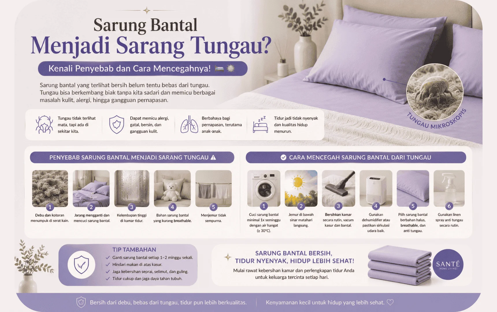 Sarung Bantal Menjadi Sarang Tungau