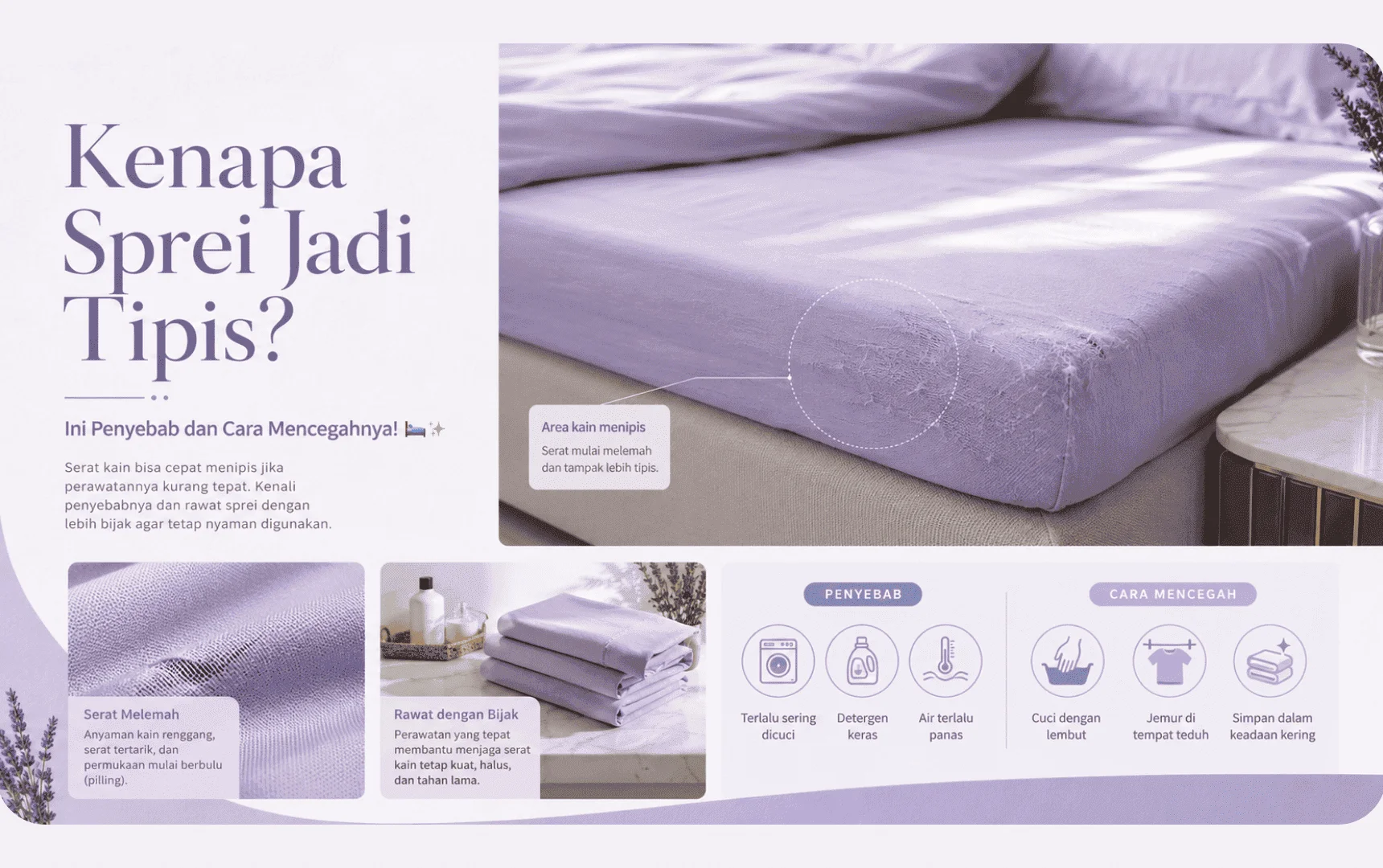 Kenapa Sprei Jadi Tipis? Ini Penyebab dan Cara Mencegahnya! 🛏️✨