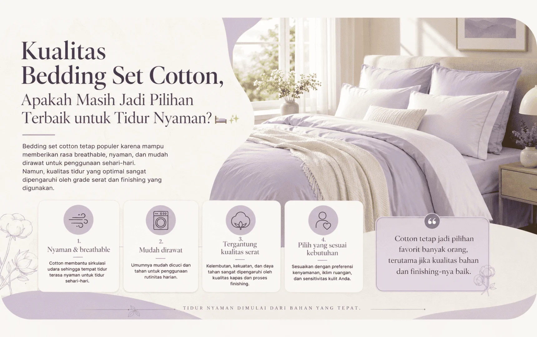 Kualitas Bedding Set Cotton, Apakah Masih Jadi Pilihan Terbaik untuk Tidur Nyaman?